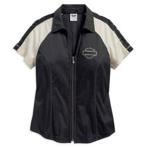 Harley-Davidson Lace Accent Zip Front Shirt